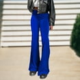 thumbnail image 4 of Ladies Bodycon Pants Slight Flare Leg Elastic High Waist Casual Style Daily Suit, 4 of 7