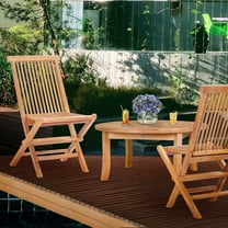 Teak Wood California Folding Outdoor Patio Dining Side Chair, A-Grade Teak Wood (set of 2)