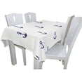 thumbnail image 3 of Coolnut Blue Anchors On Ivory Tablecloth Modern Table Cover for Home Decoration, Spill Proof Cloth Washable for Dinner Picnic, 60"x120", 3 of 6