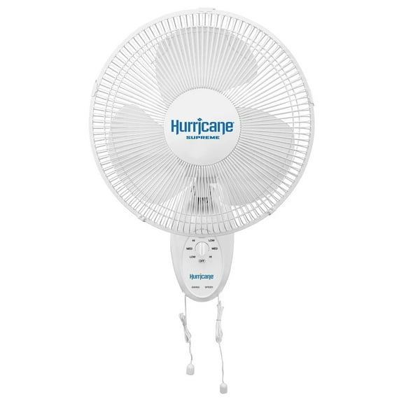 Hurricane Wall Mount Fan - 12 Inch | Supreme Series | Wall Fan with Side to Side 90 Degree Oscillation, 3 Speed Settings, Adju