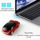 thumbnail image 4 of Ratón inalámbrico con forma de coche deportivo, mini ratón inalámbrico óptico portátil con receptor USB para ratones para viajes de negocios, oficina, hogar, escuela, regalo (rojo) ER, 4 of 6