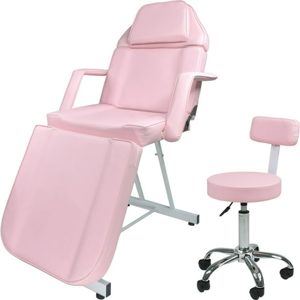 Silla Facial Reclinable Nanofort Sillon Cama Masaje Spa Rosa