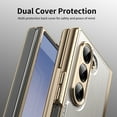 thumbnail image 6 of Dteck Case for Samsung Galaxy Z Fold 5,Luxury Leather Built-in Screen Protector Case Shockproof Electroplated Hard PC Bumper Cover for Galaxy Z Fold 5 5G,White, 6 of 12