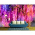 thumbnail image 1 of wall26 - Abstract Violet, Red and Yellow Color Flowers. Watercolor Painting - Removable Wall Mural | Self-adhesive Large Wallpaper - 66x96 inches, 1 of 5