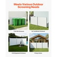 thumbnail image 6 of KFFKFF 3-Panel Outdoor Privacy Screen, 50 x 50 in Fence with 27.6 in Ground Stakes, Vinyl Horizontal Privacy Enclosure for Pool Equipment, Trash Cans, and A/C Units, White, 6 of 9