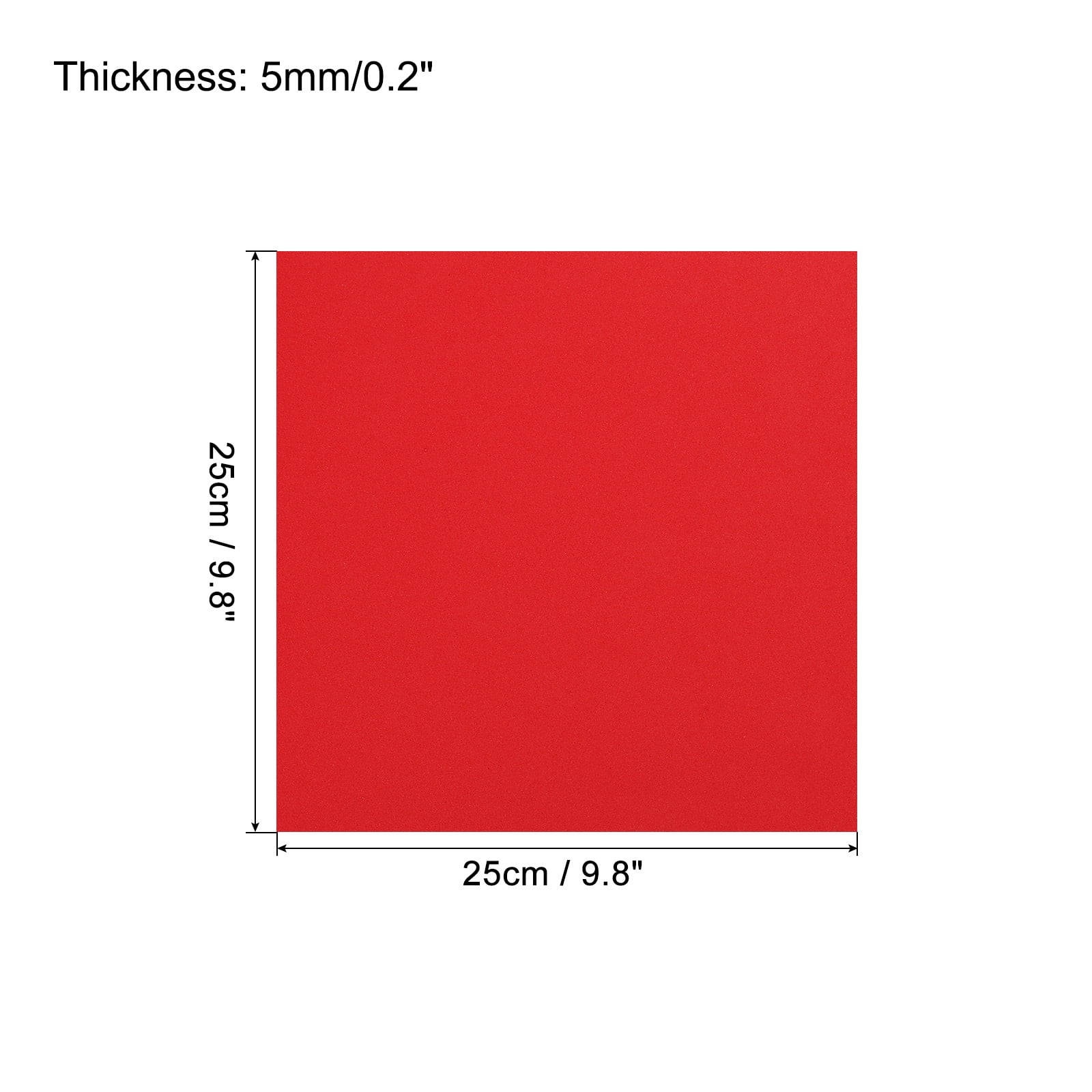 EVA Foam Sheets Red 9.8 Inch x 9.8 Inch 5mm Thick Crafts Foam Sheets Pack of 8