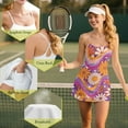 thumbnail image 6 of Yuyamidu Hippie Flowers Spaghetti Strap Dresses for Women Cross Back Mini Dress Colorful Floral Athletic Night Out Dress Golf Tennis Dresses Size XS, 6 of 7