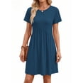thumbnail image 2 of MOSHU Dresses for Women Crewneck Short Sleeves Women Dresses Casual A-Line Midi Dress with Pockets, 2 of 8