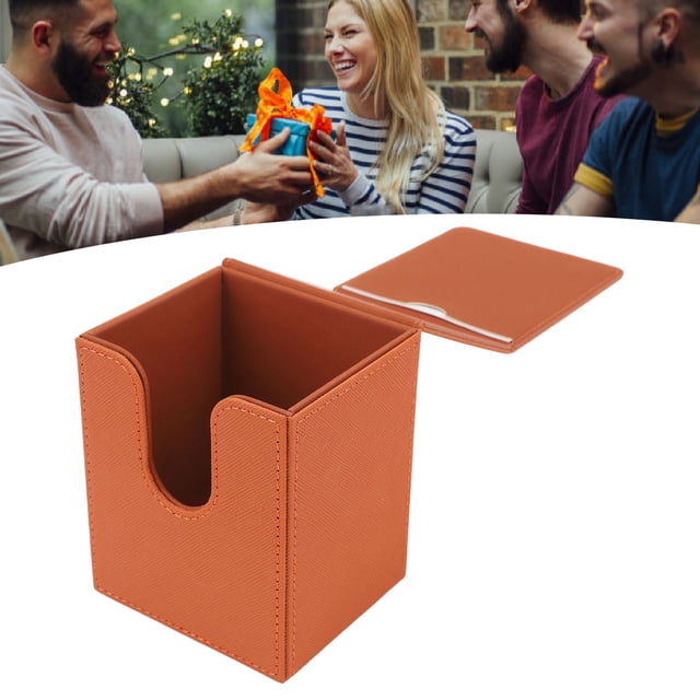 Large Capacity Magnetic Lid Closure PVC Picture Storage Container for SQ Photos with PVC and Faux Leather, Great for Bank Cards, Stamps