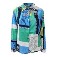 thumbnail image 4 of Blusa informal de manga larga con estampado de cuello en V profesional ajustada a la moda de verano para mujer Fridja fksj3027, 4 of 5