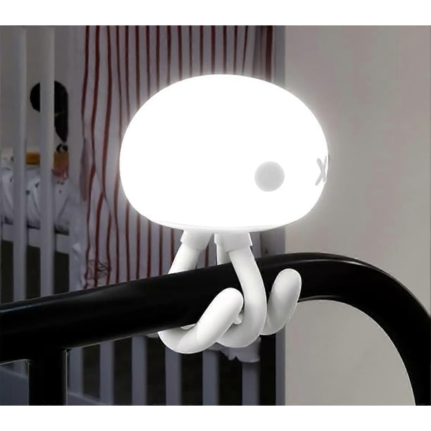 Kids Night Light Rechargeable LED Night Light for Baby Dimmable Baby Touch Control Lights with Charging 1200mAh Lovely Jellyfish Shape (White + IR R