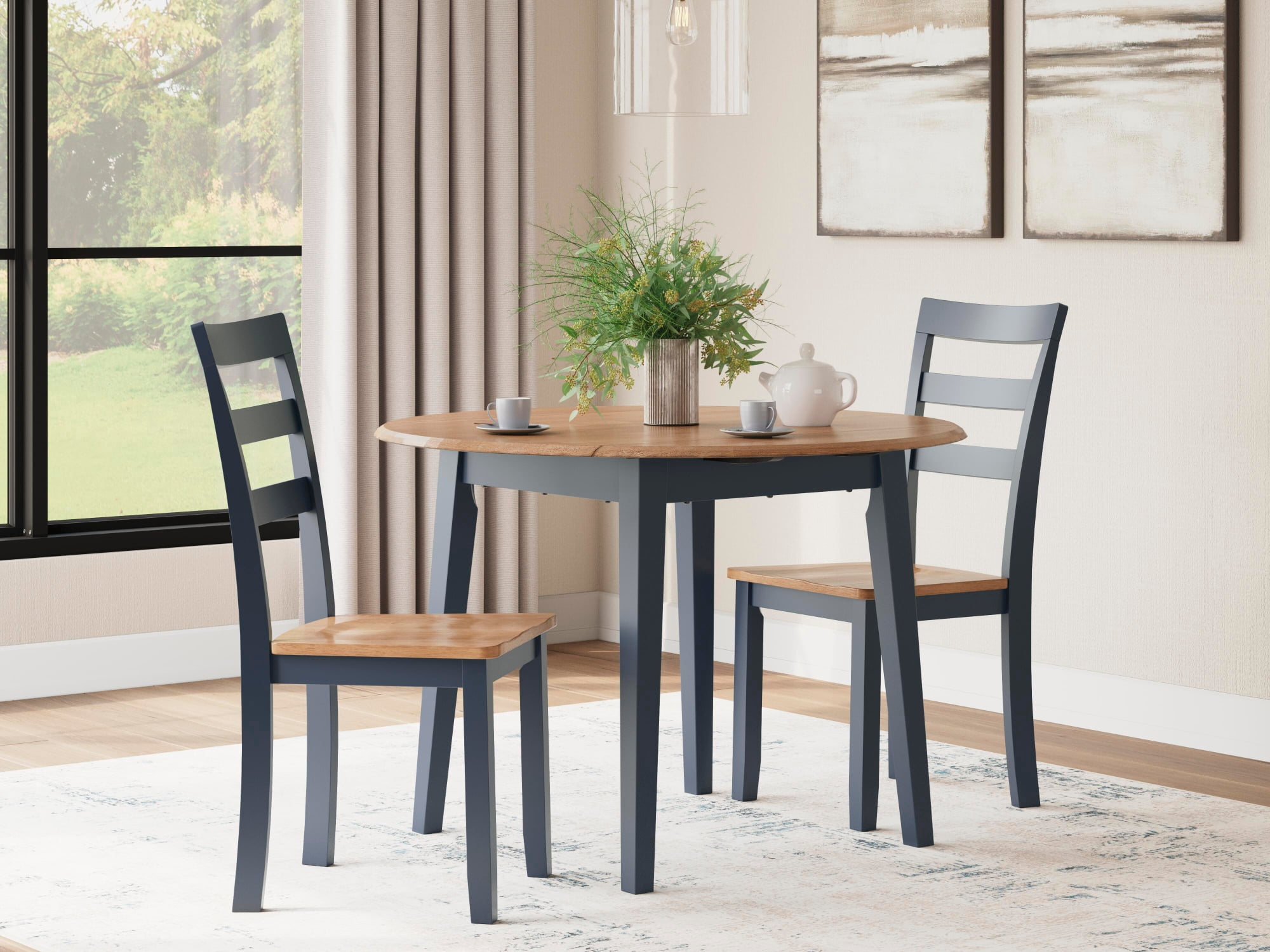Signature Design by Ashley Gesthaven 2 Drop Leaf Dining Table, Blue