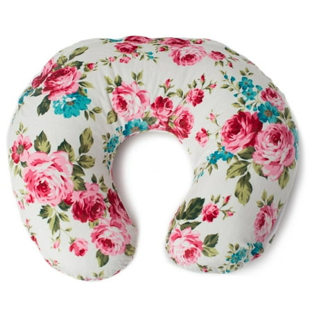 Infant Newborn Nursing Pillow - Kids N' Such Minky Nursing Pillow Cover - Best for Breastfeeding Moms - Soft Fabric Fits Snug On Infant Nursing Pillows to Aid Mothers While Breast Feeding - Nursing Pillow Slipcover - White Floral