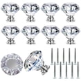 thumbnail image 2 of Gustave 10 Pack Cabinet Knobs Drawer Knobs Clear Crystal Dresser Pulls 30mm Diamond Knobs for Kitchen Bathroom Cabinet Drewers, 2 of 10