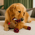 thumbnail image 2 of Vibrant Life Holiday Plush Dog Toy, Moose with Santa Hat, Brown & Red, 11", 2 of 6