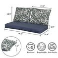 thumbnail image 3 of Aoodor Loveseat Cushions Set 46.5"x24.4"x3.9" Deep Seating Bench Chair Cushions with Back Pillows, Seat Cushion, and Dust Jacket for Indoor and Outdoor  - 3 Piece Set, 3 of 7