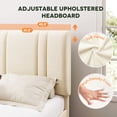 thumbnail image 5 of Einfach Queen Size Bed Frame with Adjustable Upholstered Headboard, Velvet Fabric, Noise-Free, No Box Spring Needed, Easy Assembly, Cream, 5 of 7