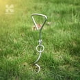 thumbnail image 3 of Piquet d'Attachement pour Chien Robuste, Installation Facile, Design en Métal Chromé à Vis de Liège pour une Insertion Facile au Sol et Attache Polyvalente, Résistant aux Intempéries avec Anneau Pivotant à 360 Degrés pour Chiens jusqu'à 80 Lbs, 3 of 6