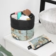 thumbnail image 6 of PhooArto Large Barrel Drawstring Makeup Bag, Vintage Seahorse Seastar Travel Cosmetic Bag Portable Make Up Organizer Bag, 6 of 6