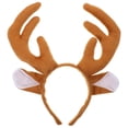 thumbnail image 1 of Diadema de astas de reno con orejas de peluche, aro para el pelo con cuernos y orejas de ciervo para Navidad, accesorio para disfraces de fiestas navideñas de invierno, 1 of 7