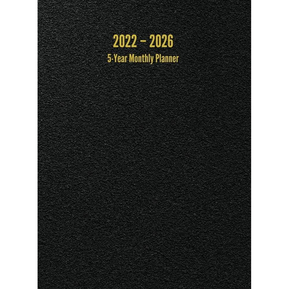 2022 2026 5Year Monthly Planner 60Month Calendar (Black