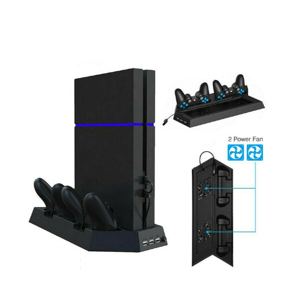 PS4 Cooling Station Vertical Stand with 2 Controller Charging Dock