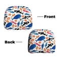 thumbnail image 6 of Kdxio Cute Sea Animals Pattern Print 2 Piece Car Head Rest Covers Set Auto Front/Rear Seats Headrest Cover Universal Fit Most Cars,Sedan, SUV, 6 of 9