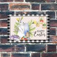 thumbnail image 2 of Letreros metálicos vintage con diseño de conejo de Pascua con flores y huevos, decoración para el hogar, primavera, Pascua, 8 x 12 pulgadas, 2 of 4