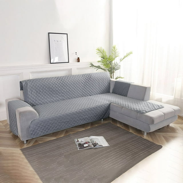 OUSITAID Housse de Canapé en Forme de L Housse de Canapé Combinaison Housse de Fauteuil Inclinable Housse de Canapé Réversible Housse de Canapé Horizontale Double Face Mobilier pour Animaux Enfant Chat et Chien Protecteur