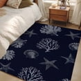 thumbnail image 5 of Area Rugs for Living Room 4x6 Ft, Coral Coastal Non Slip Area Rugs for Kitchen Bedroom Entryway, Watercolor Beach Nautical Shells Starfish Washable Carpet Runner Rug Floor Mats for Bedroom, 5 of 9