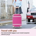 thumbnail image 2 of Hardshell Luggage Sets 3 Piece with Telescopic Handle, 24" Lightweight Suitcase with Double Spinner Wheels and Lock, Vintage Luggage for Travel, Pink, 2 of 9