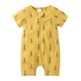 thumbnail image 1 of MIASHUI Toddler Summer Clothes Unisex Baby Boy Girl Rompers Short Sleeve Two Way Zipper Jumpsuits,Yellow,6-12 Months, 1 of 3
