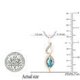 thumbnail image 3 of Dazzlingrock Collection 8X4mm Marquise Blue Topaz & Round White Diamond Twist Infinity Pendant for Women with 18 Inch Silver Chain (0.05 ctw, Color I-J, Clarity I1-I2) in 18K Rose Gold, 3 of 4