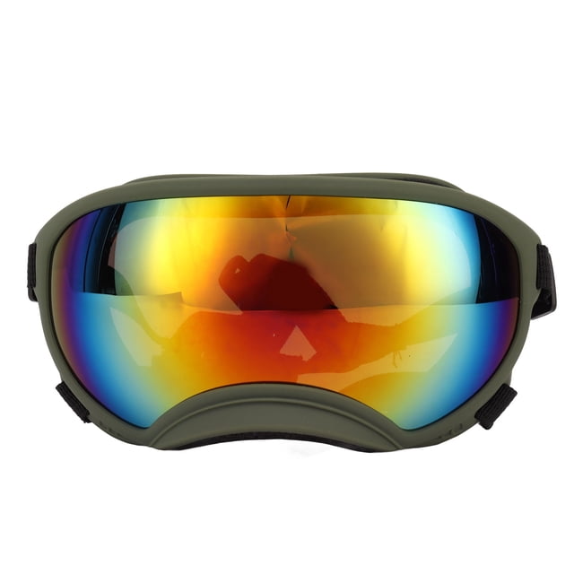 Pet Goggles, Adjustable Strap Breathable Windproof Pet Glasses Strong Buckle Structure with Storage Bag for Outdoor Pink Frame Red Lens,Orange Frame Red Lens,OD Green Frame Red