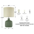 thumbnail image 6 of KAWOTI 17.75''  Green Ceramic Table Lamp, Rustic Farmhouse Bedside Table Lamp for Living Room Bedroom with Beige shade, 6 of 8
