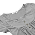 thumbnail image 6 of Douhoow Plus Size Summer Women Loose T-Shirt Short Sleeve Tops Solid Color Tee S-5XL, 6 of 7