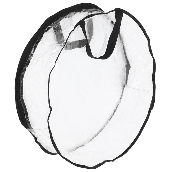 HOMEMAXS Round Transparent Wreath Storage Container Waterproof Storage Bag Holiday Decoration Management Foldable Xmas Wreath Storage Bag