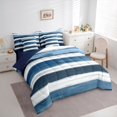 thumbnail image 2 of Homewish Grunge Blue Lines 7-Piece Twin Bedding,Abstract Aesthetic Bedding Comforter Set,Navy Blue Reversible, 2 of 8