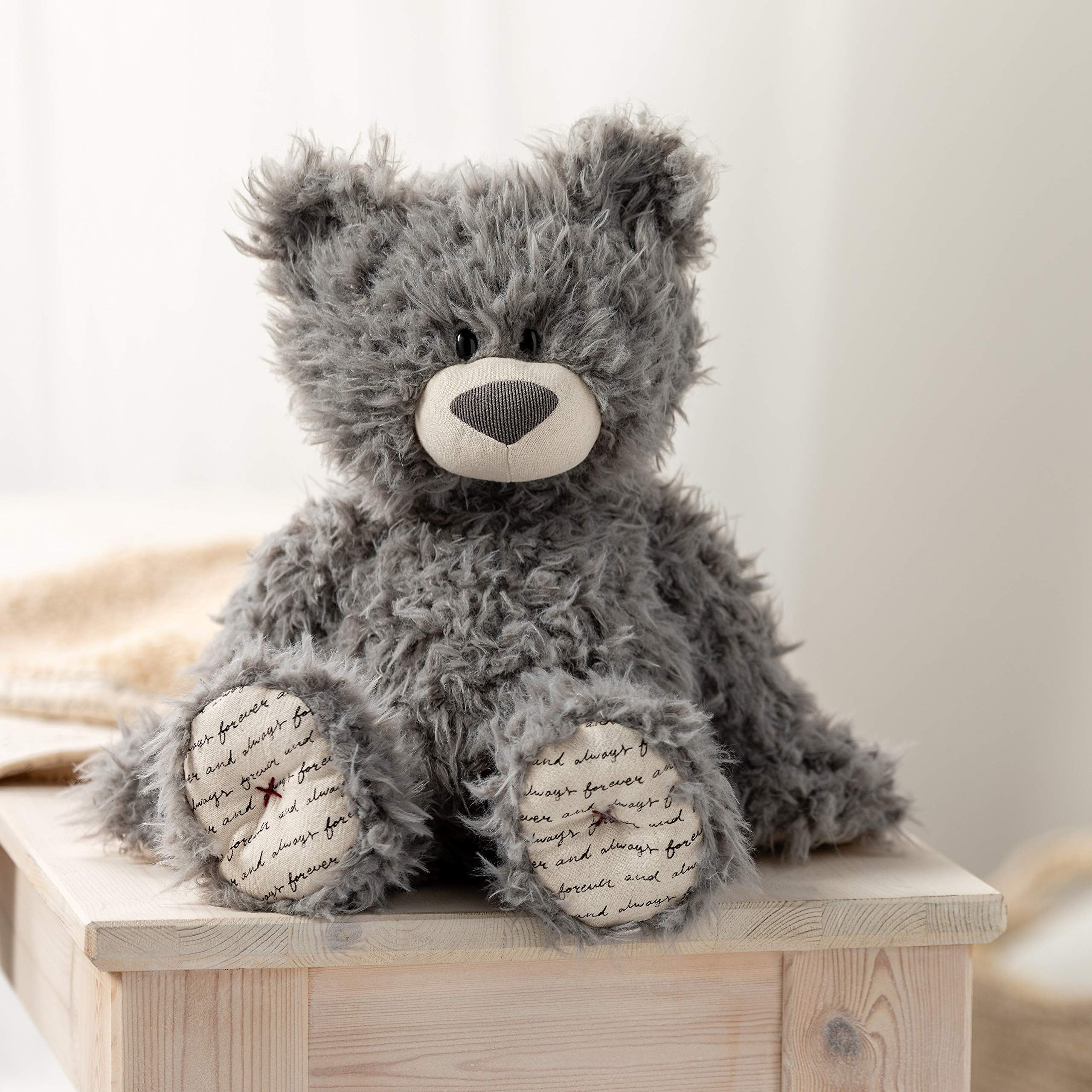DEMDACO Gray LOVED Bear 16 inch Children's Plush Stuffed Animal Toy
