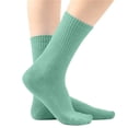 thumbnail image 2 of PureCasa Unisex Socks for Girs Boys 5-13 Years Solid Color Breathable Ribbed Knit Athletic Running Mid Calf Crew Socks, 2 of 6