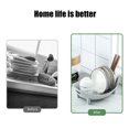 thumbnail image 6 of Expandable Kitchen Drying Rack with Drainboard | 360° Rotational Drain Channel | Utensil Holder & Sink Spout Strainers | Countertop Space Saving Dish Drainer | White or Gray, 6 of 9