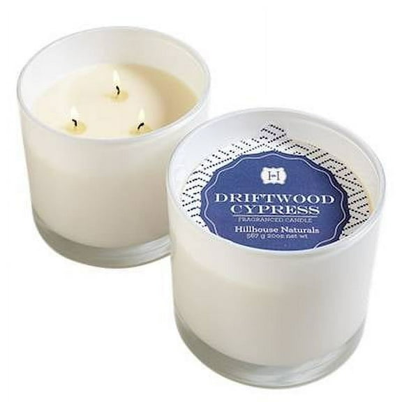DRIFTWOOD CYPRESS Hillhouse Naturals 20 oz Large Glass 3-Wick Scented Jar Candle