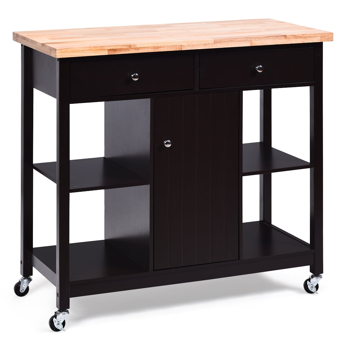Costway Rolling Kitchen Trolley Island Utility Cart Storage Shelf