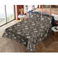 thumbnail image 4 of Ambesonne Earthy Boho Flowers Fitted & Flat Sheet with Sham 3 Pcs Set, Folk Anemones, Twin, Taupe and Dark Brown, 4 of 5