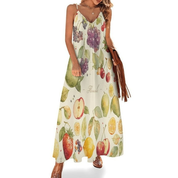 Various Fruits Sleeveless Dress Woman Fashion Long Dresses Women's Summer Suit Dress Summer 2025 Women
