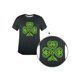 thumbnail image 3 of Women's Casual Shamrock Graphic T-Shirt - Relaxed Fit, Black with Neon Green Clover Design, Comfortable , Round Neck, 3 of 6