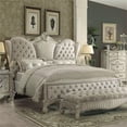 thumbnail image 3 of Bowery Hill Traditional Velvet Upholstered Queen Bed in Ivory, 3 of 3