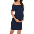 thumbnail image 2 of Gvmfive Women Off The Shoulder Maternity Dress Ruched Pregnancy Bodycon Dress, 2 of 4