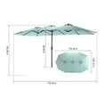 thumbnail image 2 of Double Sided 14.8 Ft Large Rectangular Outdoor Umbrella with Crank for Backyard Patio and Deck Shade (Navy Blue), 2 of 9