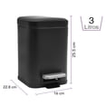 thumbnail image 2 of Bote De Basura Cuadrado Acero Inoxidable 3l Home Styles Negro, 2 of 9
